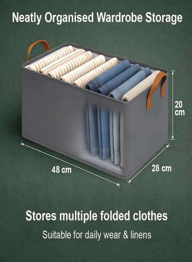 NILKANTH Heavy-Duty Collapsible Storage Bins with Metal Frame – Large Gray Fabric Baskets for Closet, Shelves & Clothes Organization (Grey) (Set of 3) - Image 4