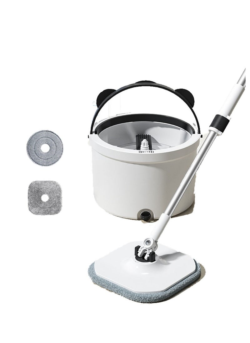 Arabest - Floor Mop and Bucket with Wringer Set, Hand-Free Wash Spin Mop Bucket System with 2 Reusable Microfiber Pads, Clean Dirt Separation Mop Set for Hardwood, Wood, Laminate, Tile Floor Cleaning - Image 1
