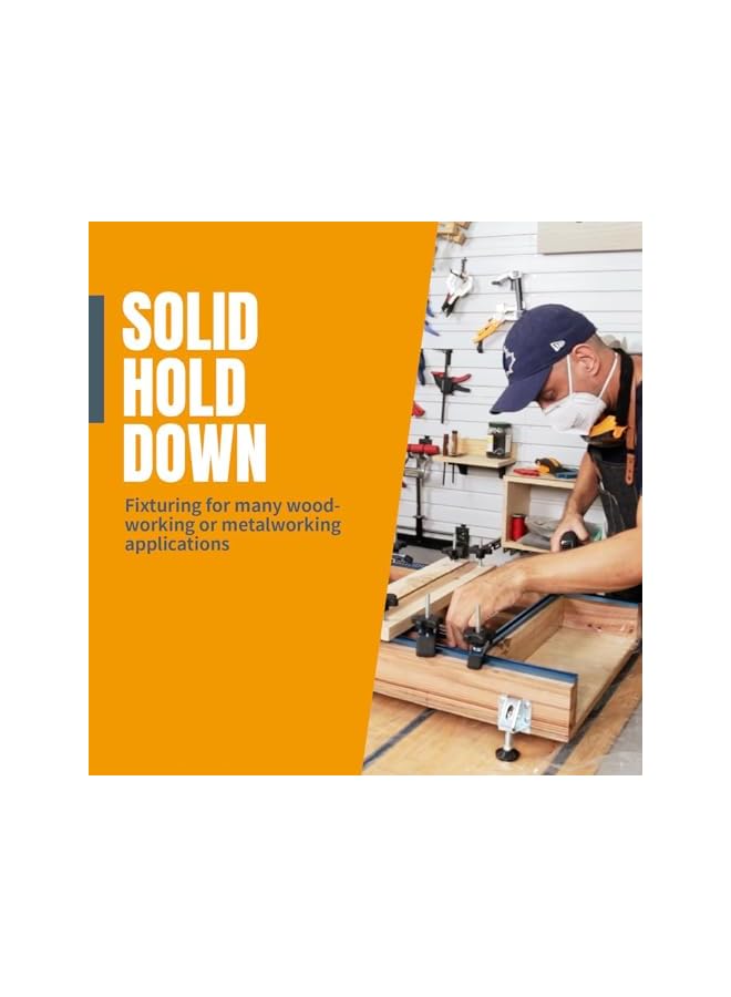 promass T-Track Hold Down Clamp, Double Cut Profile Universal T-Track Clamps, T Track for Woodworking Jigs and Fixtures, 5-1/2" L x 1-1/8" W, 2 Pack, T Track Clamps for Woodworking - Image 4