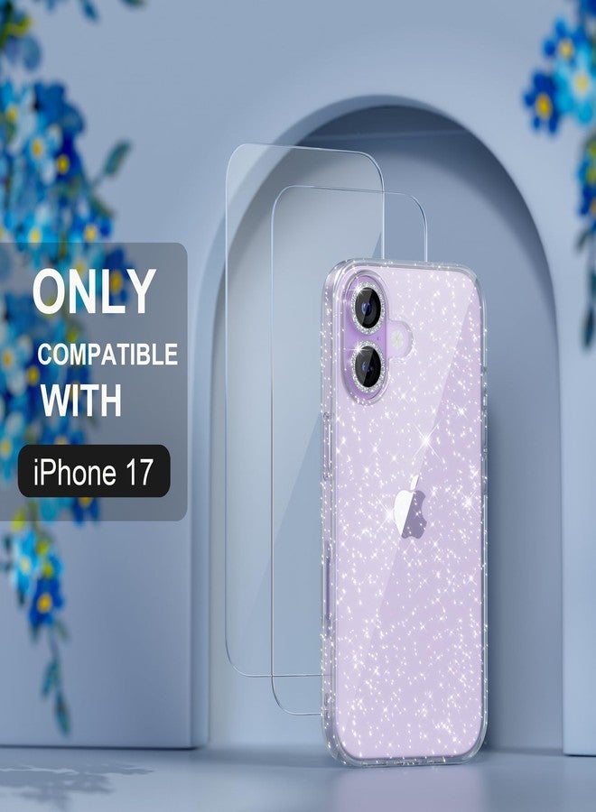 Choiche Compatible for iPhone 17 Case, Women Cute Clear Glitter Bling Sparkly Case, [2 x Diamond Camera Lens Protectors] [2 x Tempered Glass Screen Protectors] 6.3-inch (Glitter Clear) - Image 2