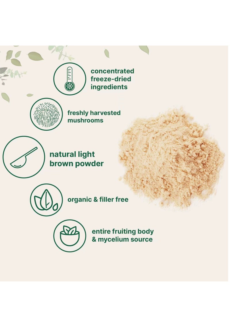 Organic Lions Mane Mushroom Supplement Powder, 1 lb | Natural Superfood for Brain, Energy, u0026 Immune Health | Non-GMO, Vegan - Image 3