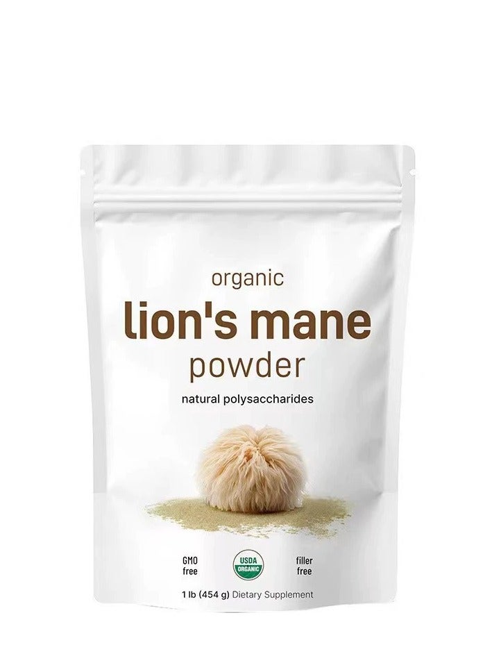 Organic Lions Mane Mushroom Supplement Powder, 1 lb | Natural Superfood for Brain, Energy, u0026 Immune Health | Non-GMO, Vegan - Image 1