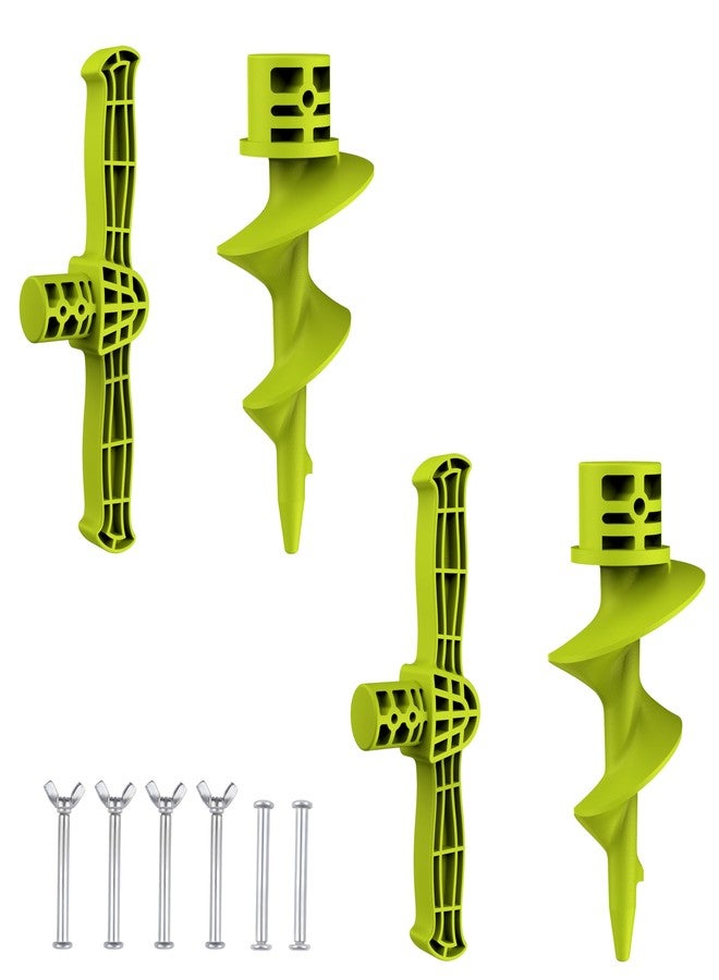 sailpref 2pack Dock Auger Kit, PA66+30% GF Handle and Auger for PVC Tubing Sandbar, Fits 1.5'' Schedule 40 PVC (ID 1.57''), Securing Your Boat, Green - Image 1