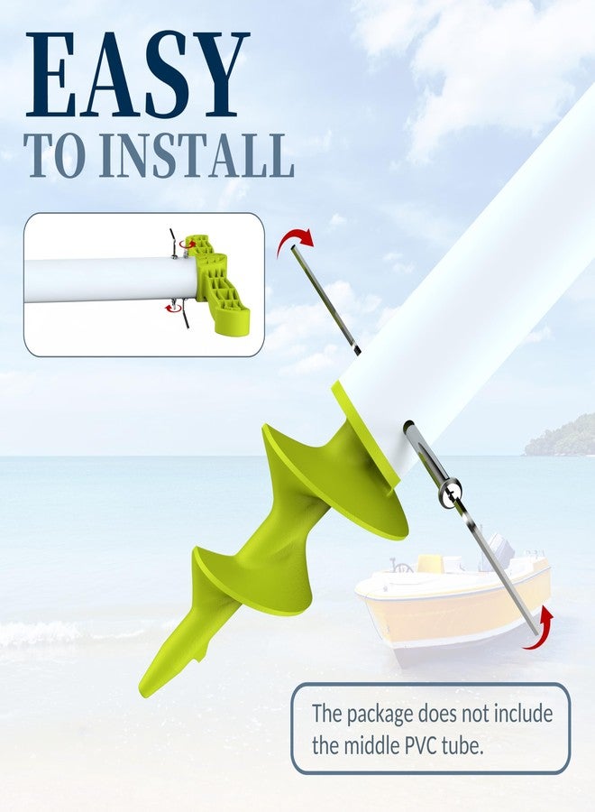sailpref 2pack Dock Auger Kit, PA66+30% GF Handle and Auger for PVC Tubing Sandbar, Fits 1.5'' Schedule 40 PVC (ID 1.57''), Securing Your Boat, Green - Image 2