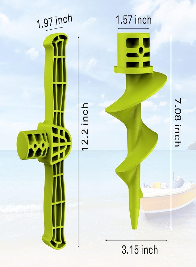 sailpref 2pack Dock Auger Kit, PA66+30% GF Handle and Auger for PVC Tubing Sandbar, Fits 1.5'' Schedule 40 PVC (ID 1.57''), Securing Your Boat, Green - Image 4