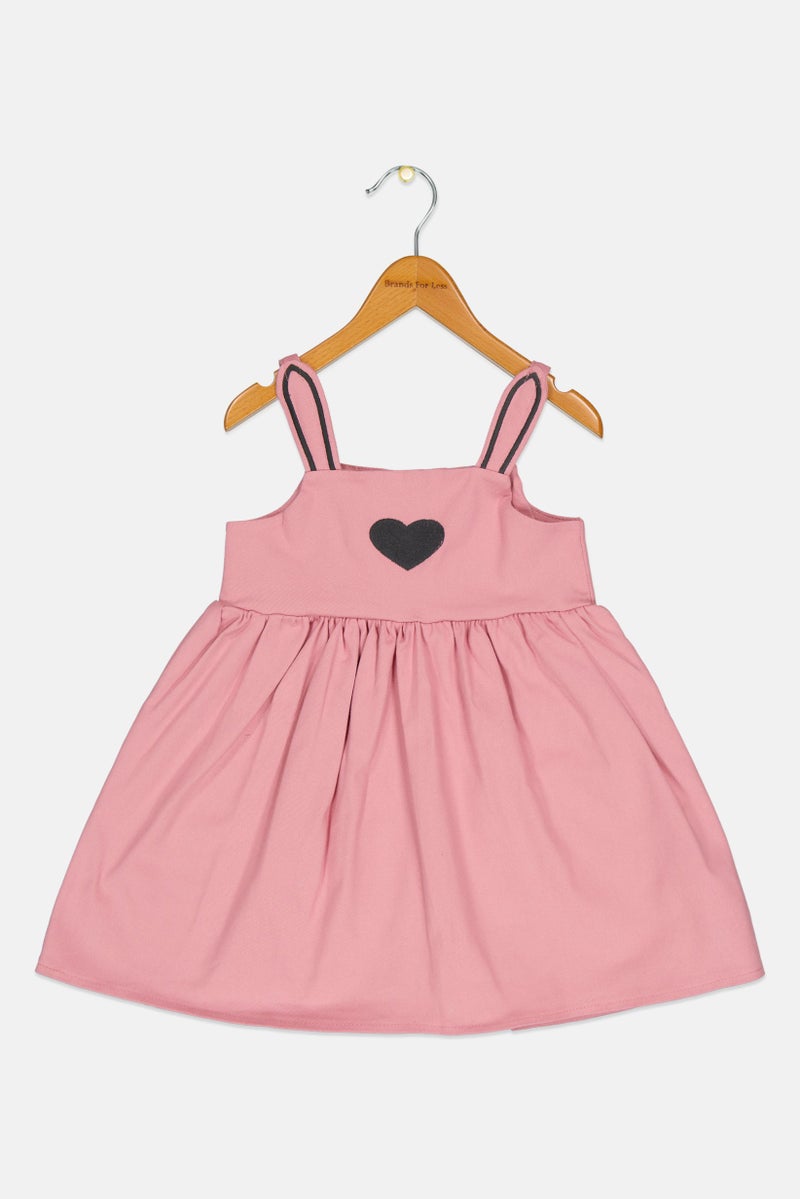 KOTON Toddlers Girl Embroidered Dress, Old Rose - Image 2