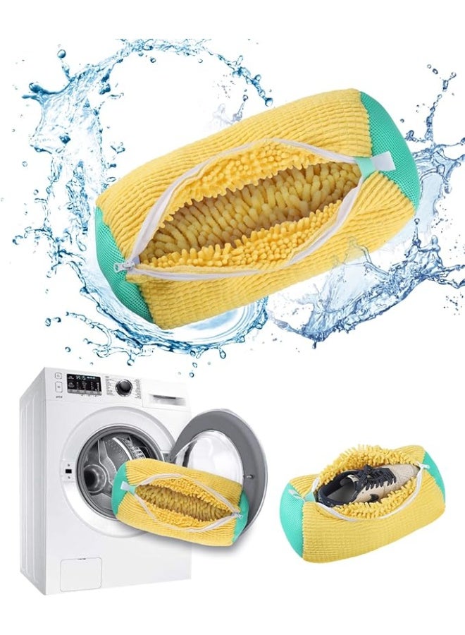 Shoe washing bag, reusable, hanging shoe bag for washer and dryer, shoe bag for all types and sizes of shoes. (Yellow, 1 piece) - Image 1