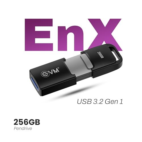EVM EnX 256GB USB 3.2 Gen 1 Flash Drive | Exceptional 120MB/s Read | Sturdy Premium Metal Body | Convenient Integrated Key Loop | Laptop Desktop Smart TV Car Stereo | 10 Years Warranty (ENX/256GB) - Image 2