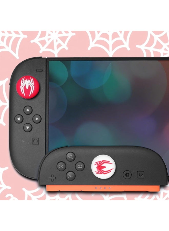4PCS Spider Style Silicone Thumb Grip Caps for Nintendo Switch 2 – 3D Cartoon Joystick Covers Anti-Slip Joy-Con Controller Buttons (4 Colors) - Image 5