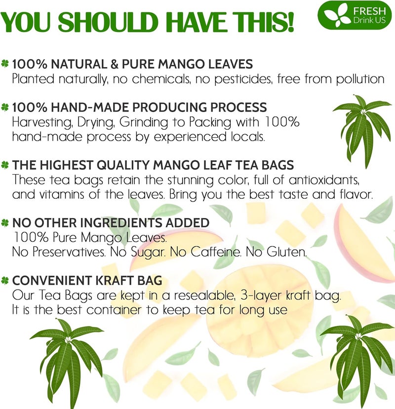 FRESHDRINKUS Premium Mango Leaf Tea Bags - Image 3