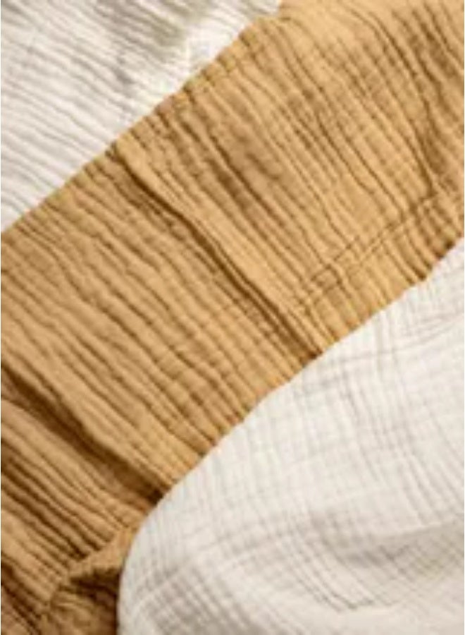 Anvi Baby - 100% Organic Cotton Muslin Bath Towel - Cloud & Sand - 3pcs - Image 3