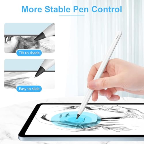 DIGIROOT Upgraded Replacement Tip for Apple Pencil Pro/1st/2nd Gen/USB-C&Logitech Crayon, 0.72mm No Wear Out Fine Point Precise Control Pen Like Nibs for iPad Pro/Air/Mini Pencil-2 Pack - Image 5