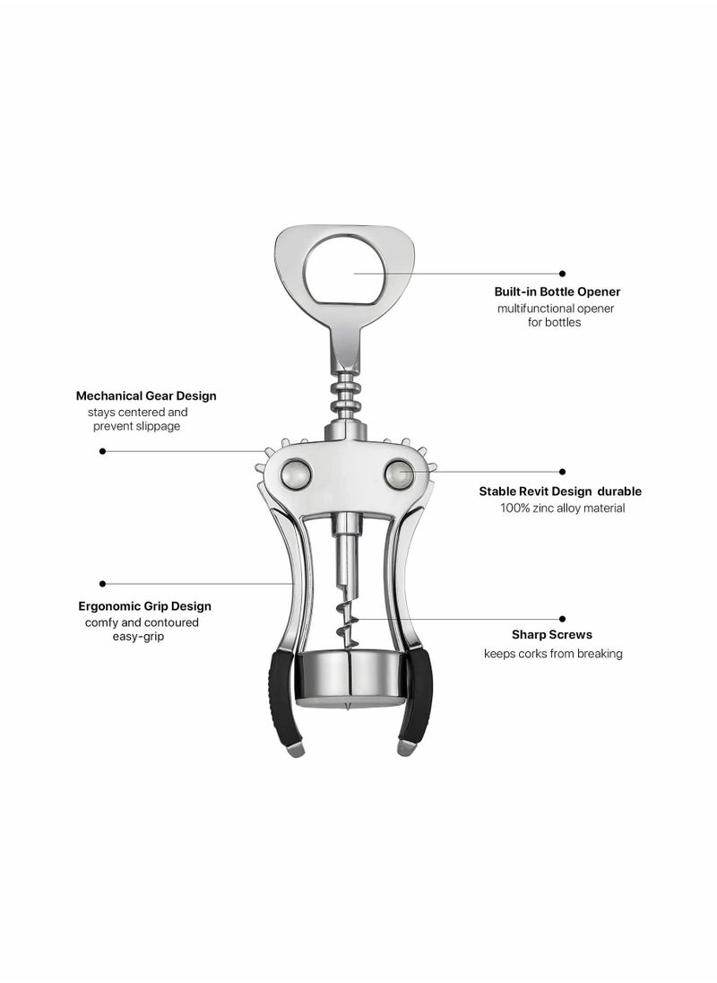SYOSI - Bottle Opener, Zinc Alloy Premium Wing Corkscrew bottle Bottle Opener with Multifunctional Bottles Opener Upgrade - Image 1