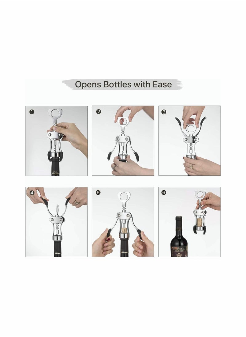 SYOSI - Bottle Opener, Zinc Alloy Premium Wing Corkscrew bottle Bottle Opener with Multifunctional Bottles Opener Upgrade - Image 1