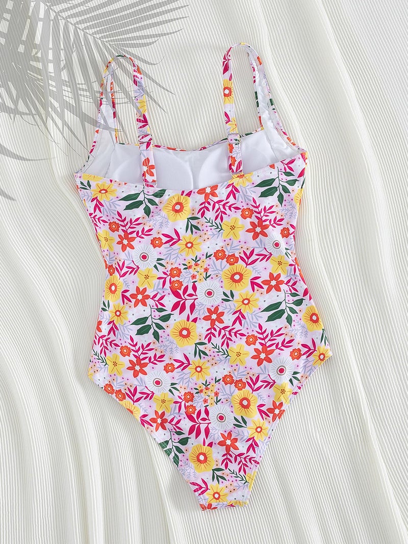 YIMISAN Women's One Piece Swimsuit Square Neck Sporty Ruched Slimming Monokini High Cut Tummy Control Bathing Suit - Image 5