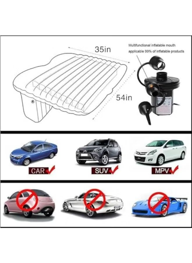 جينيكست مرتبة هوائية للسفر بالسيارة - سرير هوائي قابل للنفخ محمول للسيارات الرياضية متعددة الاستخدامات مع وسادتين هوائيتين للتخييم والسفر والاستخدام في الهواء الطلق - Image 3