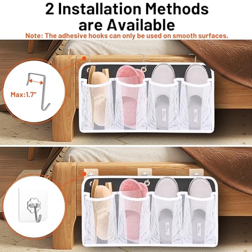 Ofiray-home RV Shoe Storage for Bedside - 4 Pocket Wall Mounted Entryway Shoes Rack, Bed Hanging Pocket Organizer, Bedside Caddy Storage Organizer for Headboards Bunk Beds Dorm Rooms,RV & Camper Essentials - Image 3