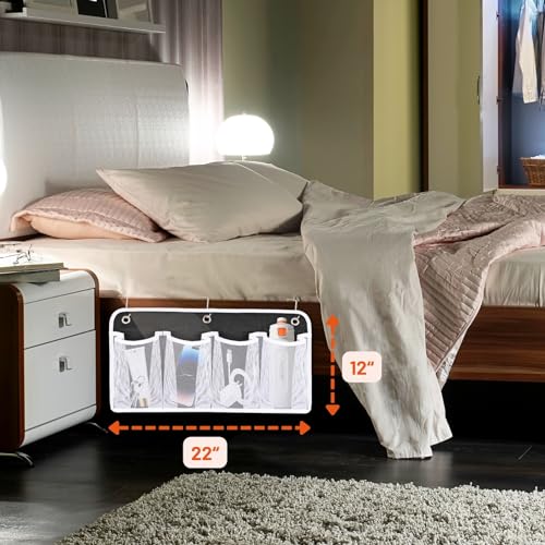 Ofiray-home RV Shoe Storage for Bedside - 4 Pocket Wall Mounted Entryway Shoes Rack, Bed Hanging Pocket Organizer, Bedside Caddy Storage Organizer for Headboards Bunk Beds Dorm Rooms,RV & Camper Essentials - Image 4