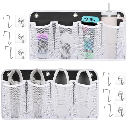 Ofiray-home RV Shoe Storage for Bedside - 4 Pocket Wall Mounted Entryway Shoes Rack, Bed Hanging Pocket Organizer, Bedside Caddy Storage Organizer for Headboards Bunk Beds Dorm Rooms,RV & Camper Essentials - Image 2