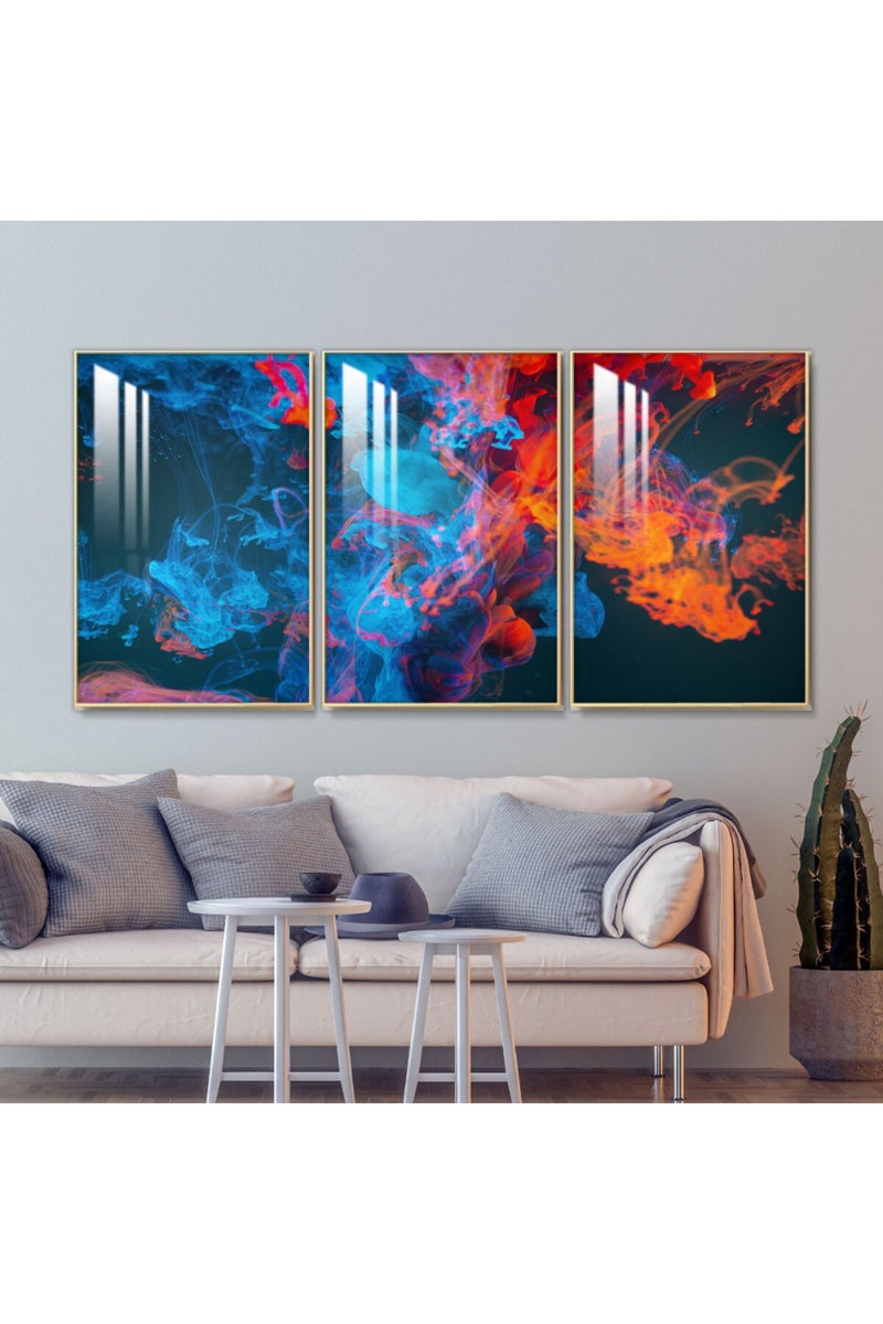 ماركتنا ثلاث لوحات جدارية خشبية بإطار وطبقة أكريليك شفافة - Image 1