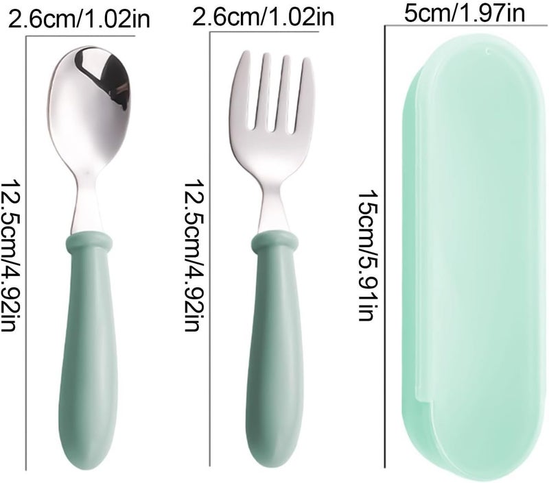 Kids Utensils | Dishwasher Safe Fork Spoon with Case,Stainless Steel Utensils Set Kids,for Home School Lunch Travel Dining Outdoor Eating Feeding Daycare Kitchen Camping Picnic - Image 5