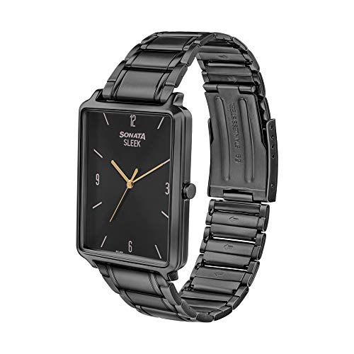 Sonata Quartz Analog Stainless Steel Strap Watch for Men-NS7144NM01 - Image 2