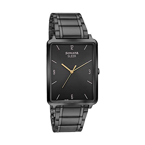 Sonata Quartz Analog Stainless Steel Strap Watch for Men-NS7144NM01 - Image 1
