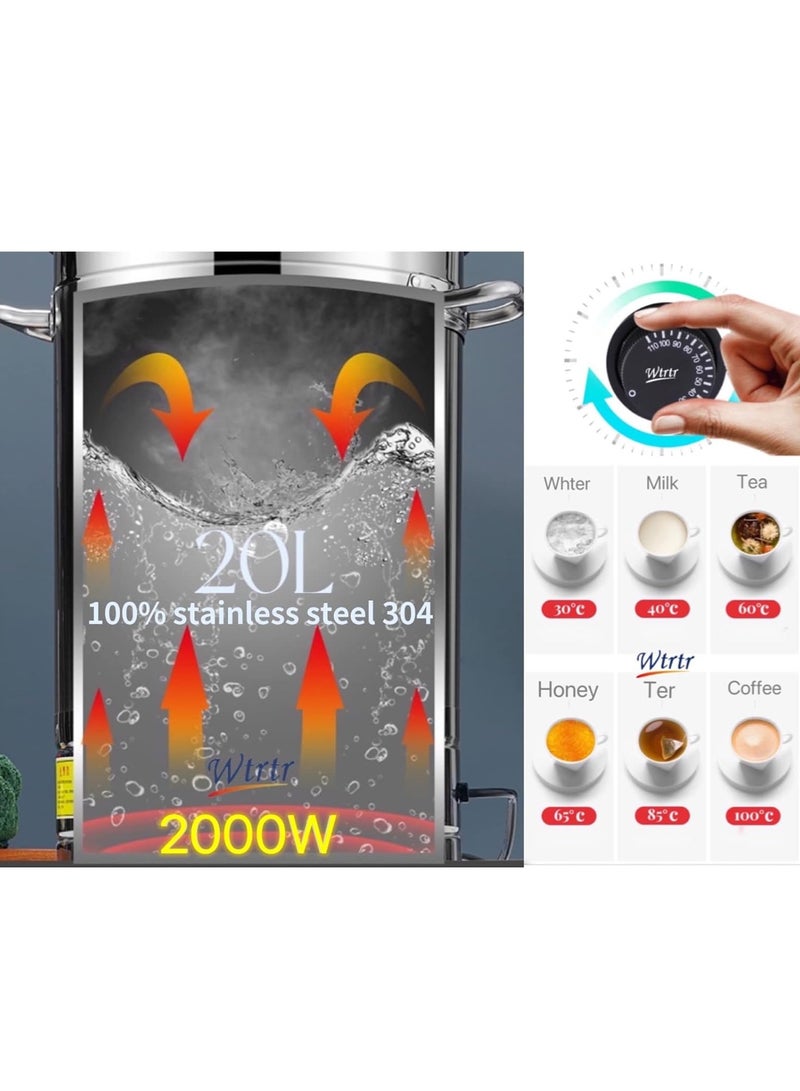 Wtrtr 20L THICKEN Electric Water Boiler,Commercial Insulation Bucket Electric Hot Water Barrel Stainless Steel Insulation Barrel Milk Tea Barrel Large Capacity (20L THICKEN) - Image 4