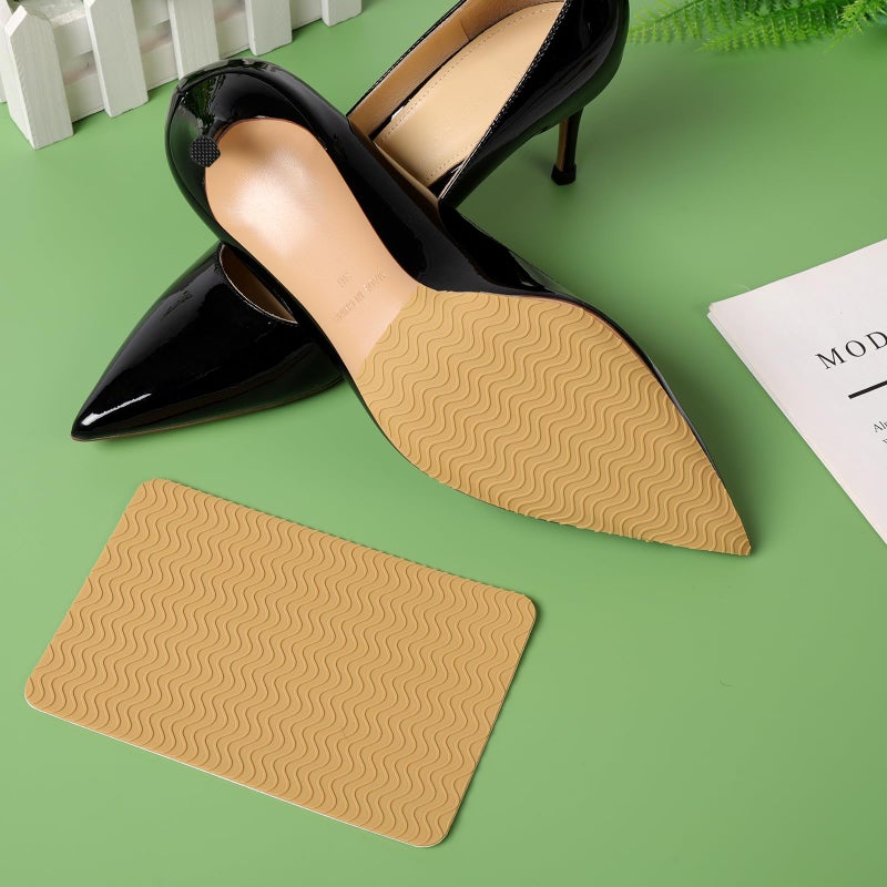 Ashoesert Sole Protector for High Heels, Yellow Shoes Grips on Bottom of Shoes,Shoe Bottom Protectors Anti Slip Grips Self Adhesive Silicone Non Slip Shoe Pads - Image 2
