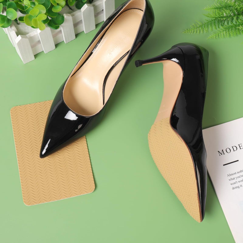 Ashoesert Sole Protector for High Heels, Yellow Shoes Grips on Bottom of Shoes,Shoe Bottom Protectors Anti Slip Grips Self Adhesive Silicone Non Slip Shoe Pads - Image 5