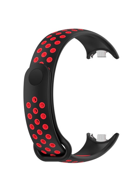 Suitable For Mi Band 8 Double Color Nike Watch Band Mi Band 9 Double Color Nike Universal Watch Band-Color:Black Red