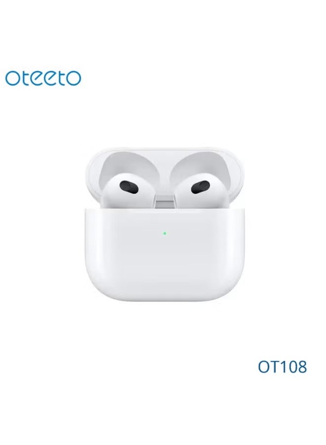 Oteeto OT108 True Wireless Bluetooth 5.4 Earbuds with Noise Cancellation & Built-In Microphone, White In-Ear Earphones with Clear Stereo Sound, Deep Bass, Comfortable Fit, Portable Charging Case for Music, Calls, Gaming, Travel & Everyday Use - Image 2