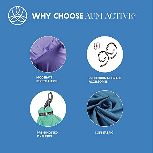 aum active Aerial Silk Yoga Hammock & Swing for Home, Inversion Exercises, Starter Kit for All Levels - Durable with Extension Straps, Carabiners, and Pose Guide - Image 4