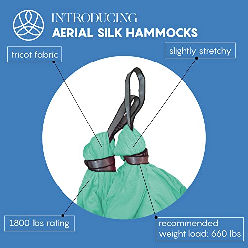 aum active Aerial Silk Yoga Hammock & Swing for Home, Inversion Exercises, Starter Kit for All Levels - Durable with Extension Straps, Carabiners, and Pose Guide - Image 2