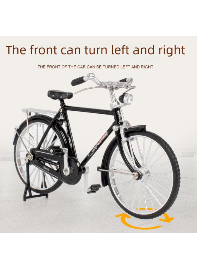 1:10 Alloy Bicycle Model Simulation Retro 28 Bars Classic Nostalgic Men's And Women's Bicycle Model Generation-Color:28 Big Rod-black [e-commerce Box]]