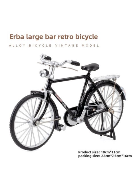 1:10 Alloy Bicycle Model Simulation Retro 28 Bars Classic Nostalgic Men's And Women's Bicycle Model Generation-Color:28 Big Rod-black [e-commerce Box]]