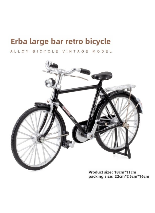 1:10 Alloy Bicycle Model Simulation Retro 28 Bars Classic Nostalgic Men's And Women's Bicycle Model Generation-Color:28 Big Rod-black [e-commerce Box]]