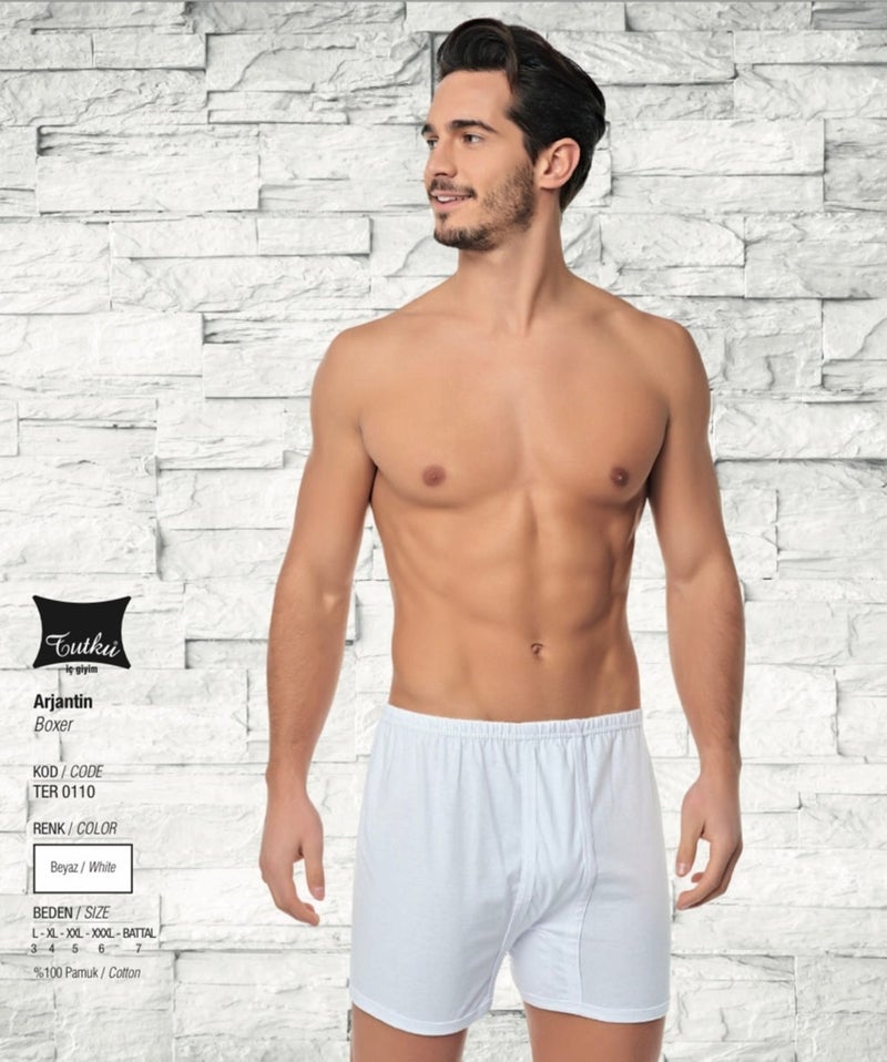 Tutku Passion Men's Combed Cotton Argentina Boxer 6 Pieces - Image 1
