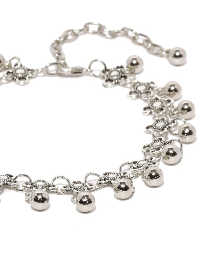 OOMPHelicious Jewellery Antique Silver Bohemian Fashion Anklets Payal For Women & Girls - Image 4