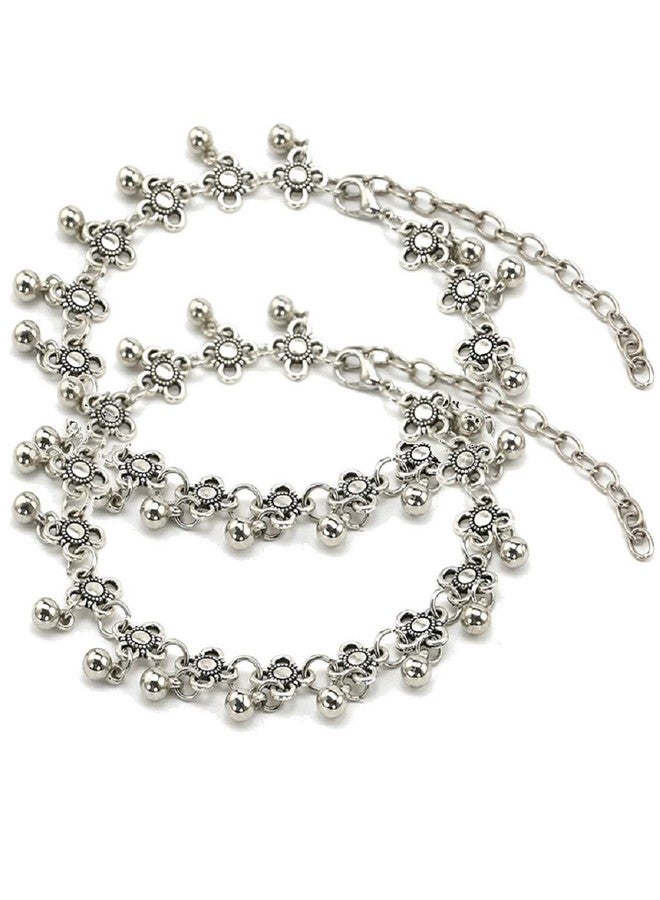 OOMPHelicious Jewellery Antique Silver Bohemian Fashion Anklets Payal For Women & Girls - Image 2