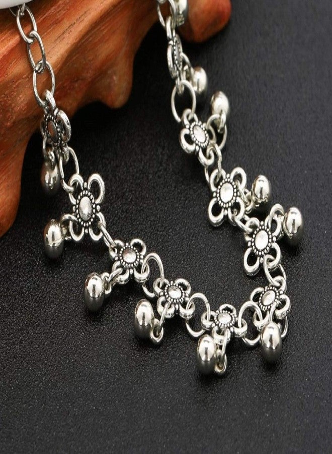 OOMPHelicious Jewellery Antique Silver Bohemian Fashion Anklets Payal For Women & Girls - Image 3