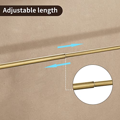 Leyden Antique Brass Towel Bar, Adjustable Towel Holder Rod Brass Towel Rack Bathroom Accessories Wall Mount - Image 3