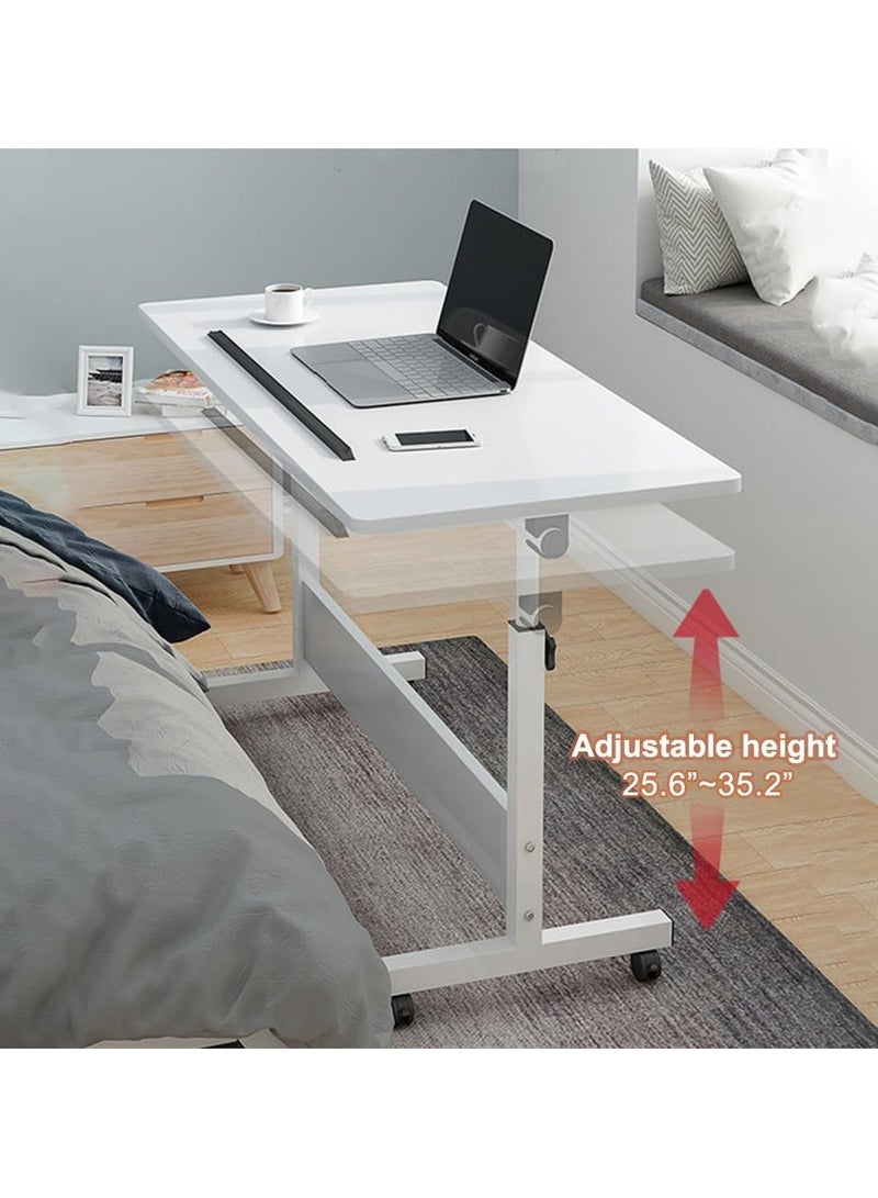 Rolling Desk Adjustable Height,Rolling Computer Cart,Portable Laptop Desk,Small Adjustable Home Office Desk,Rolling Laptop Desk,Small Portable Desk