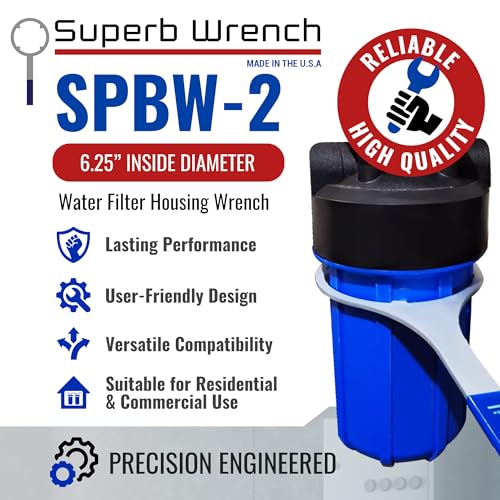 Superb Wrench Heavy-Duty Water Filter Housing Wrench, 6.25 In Water Filter Wrench for Whole House Filter, Compatible with 3M-Cuno-Aqua Pure, AP800 - Image 2