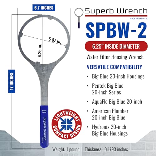 Superb Wrench Heavy-Duty Water Filter Housing Wrench, 6.25 In Water Filter Wrench for Whole House Filter, Compatible with 3M-Cuno-Aqua Pure, AP800 - Image 5