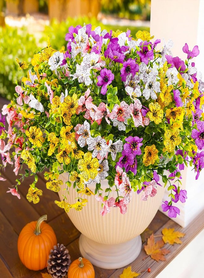 EPIMA 12 Bundles Outdoor Artificial Flowers for Home Decoration,Mixed Realistic Plastic Fake Plants Flowers for Porch Patio Balcony Planter Yard(4 Color) - Image 1