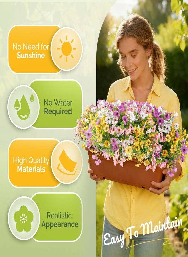 EPIMA 12 Bundles Outdoor Artificial Flowers for Home Decoration,Mixed Realistic Plastic Fake Plants Flowers for Porch Patio Balcony Planter Yard(4 Color) - Image 5