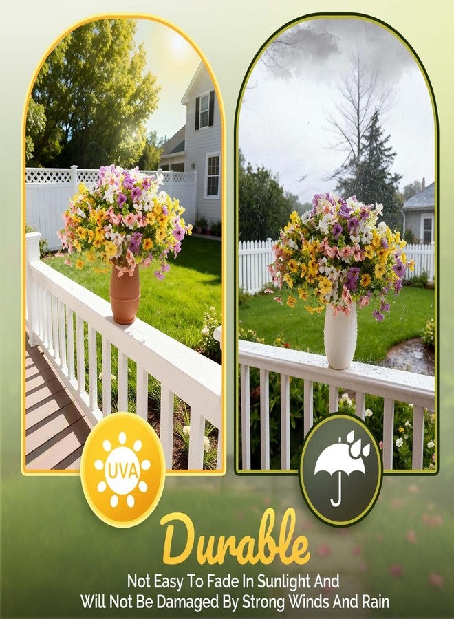 EPIMA 12 Bundles Outdoor Artificial Flowers for Home Decoration,Mixed Realistic Plastic Fake Plants Flowers for Porch Patio Balcony Planter Yard(4 Color) - Image 4