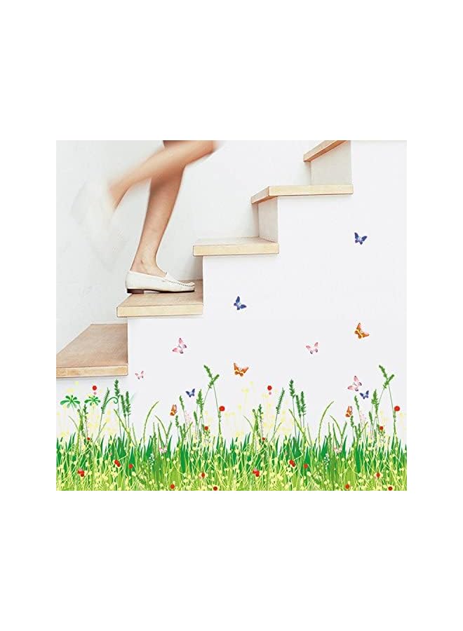 Zaboon Wilderness Green Grass Wall Sticker Removable Corner Waist Stickers Home Decor - Image 3