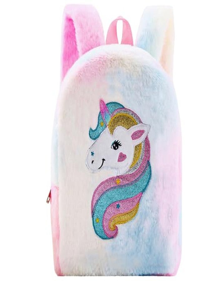 فرانتك حقيبة ظهر مدرسية للسفر من فرانتيك كيدز، بتصميم حيوانات كرتونية ناعمة، مصنوعة من القطيفة الناعمة، ذات حجرة واحدة، مناسبة للأولاد والبنات من عمر سنتين إلى خمس سنوات، مثالية لرياض الأطفال والنزهات (متعددة الألوان، بتصميم يونيكورن فروي). - Image 1